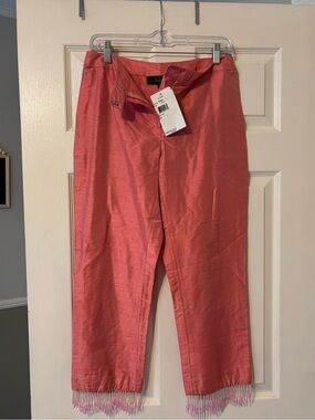 NWT Vintage Y2K Womens 6 Nicole Miller Millennium Collection Silk Fringe Pants